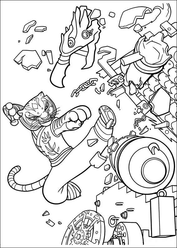 Plansa de colorat cu Kung Fu Panda 25 18